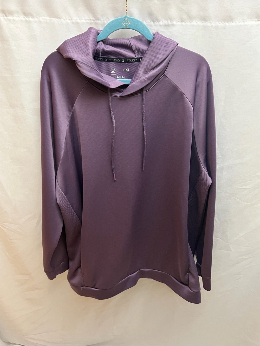 Xersion Menβs 2XL Purple Quick-Dri Pullover Hoodie Athletic Performance